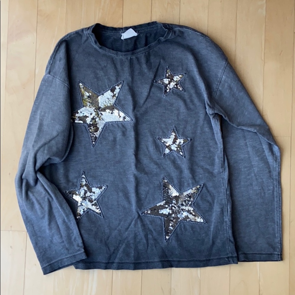 Zara shirt with sequin stars